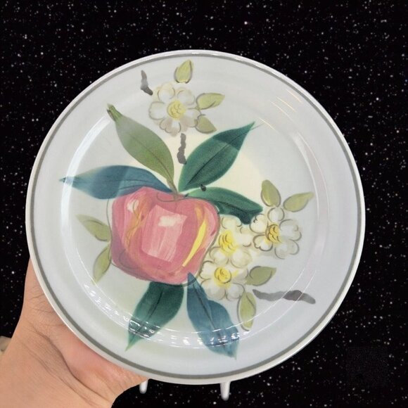 Red Wing Pottery Minnesota USA Normandy Dish Plate Apple Ceramic 7"W 4 Pcs VTG - Picture 2 of 16